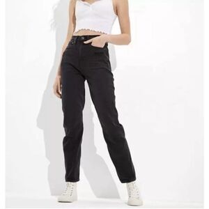 American Eagle Highest Rise 90s Boyfriend Black Wash Denim Jean Womens 10 Grunge